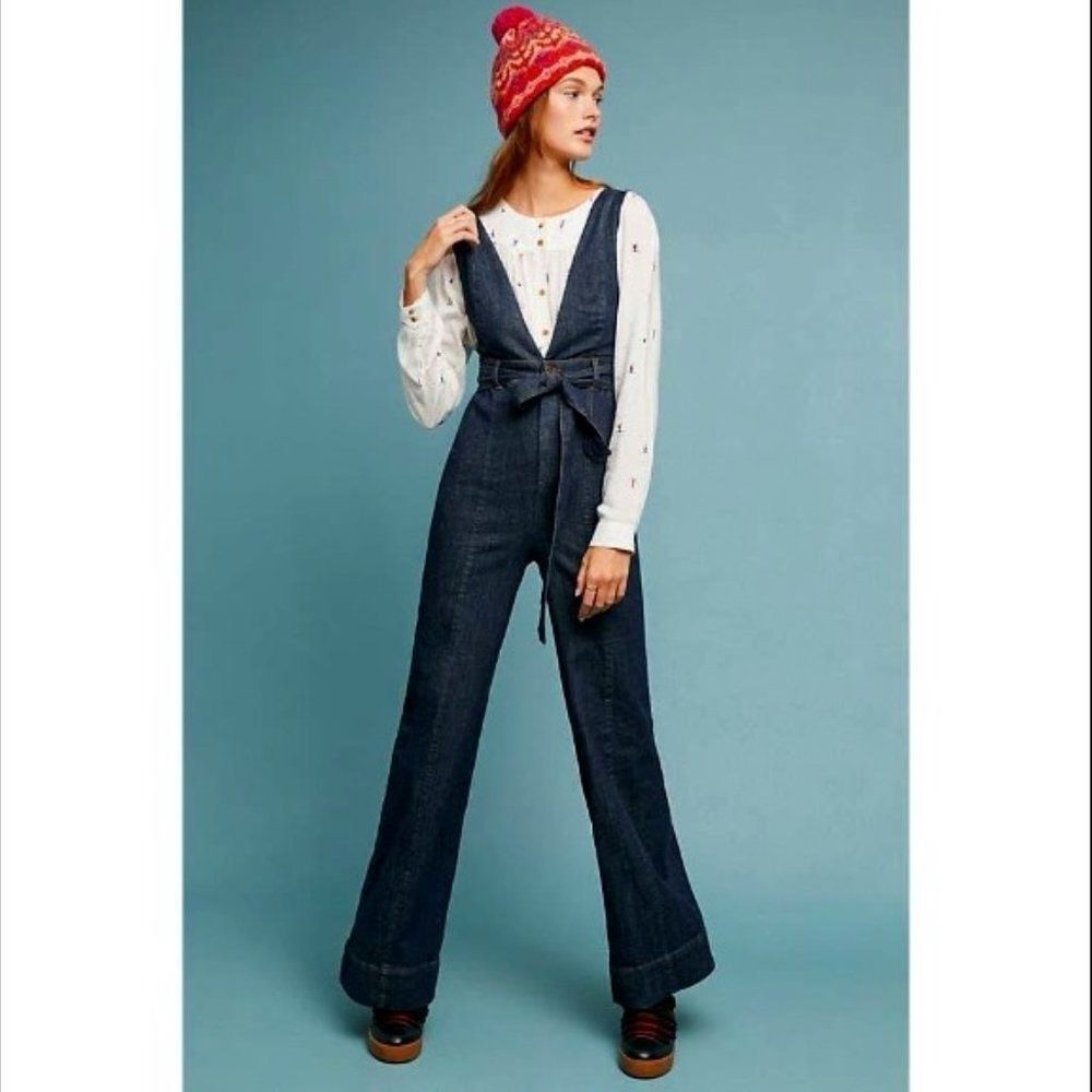 Anthropologie Pilcro Denim Jumpsuit Size 4 Wide Leg